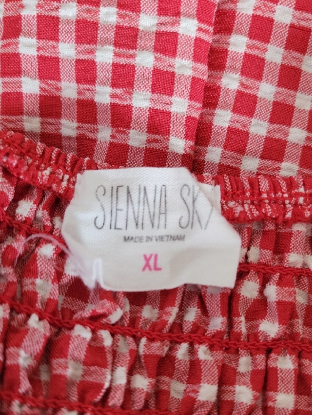 Sienna Sky Red Gingham Lace-Trim Slip Dress - Picture 5 of 5